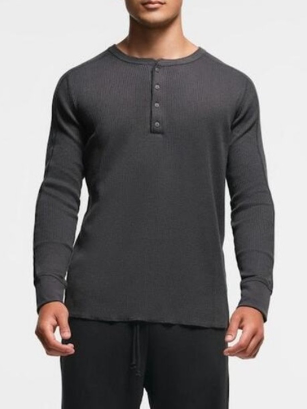 New SKIMS Heavy Waffle Long Sleeve Henley in ASH